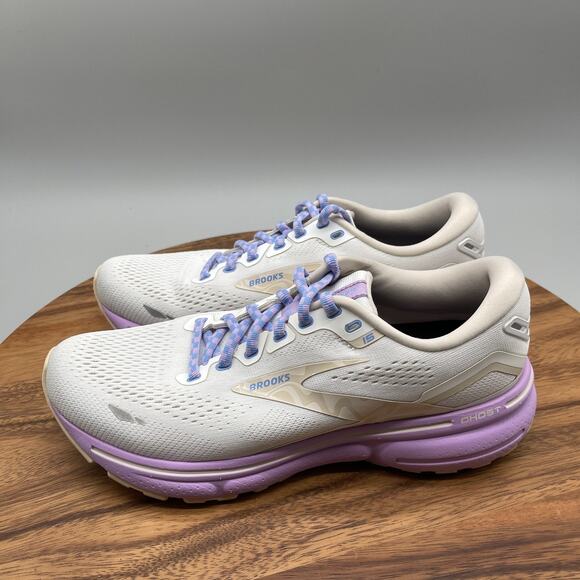 Brooks Ghost 15 Shoes Womens Size 9 B White Running Comfort Walking Sneakers - Picture 3 of 8